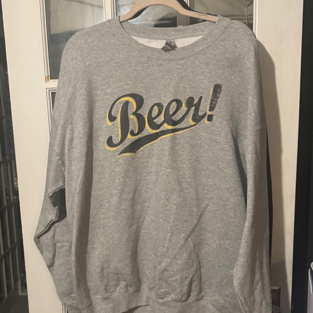 Gray Beer Graphic Men's Sweater